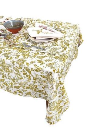 French Home Honeysuckle Botanical Tablecloth in Chartreuse at Nordstrom Rack