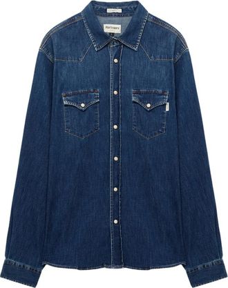 Roy Rogers Donkere Wassing Denim Western Shirt - Heren - Spijkeroverhemden - Blauw - S - Denim - Overhemden