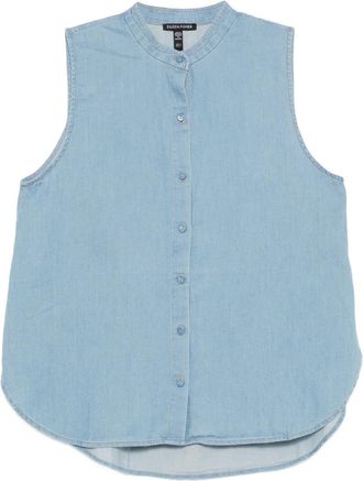 Eileen Fisher Camicia smanicata in cotone biologico - Blu