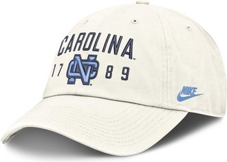Nike North Carolina Natural Club Nike Mens College Adjustable Hat in White | NC0111KNCV-3WA