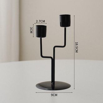 OEM Juego De Candelabro Y Portavelas (2 Cabezas) - Forma De Rama De &Aacute;rbol Negra