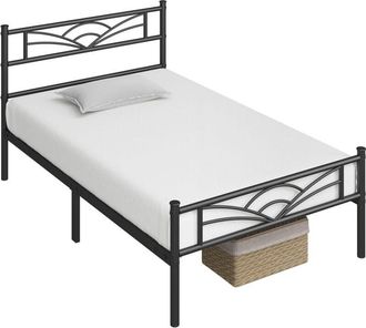Yaheetech Yaheetech Struttura Letto in Ferro con Spazio Aggiuntivo per Camera da Letto Ospiti Soggiorno Singolo 90 x 200 cm Nero