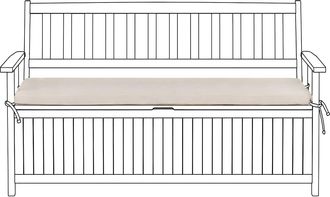 Beliani Coj&iacute;n Para Banco De Jard&iacute;n Con Lazos Funda Extra&iacute;ble Tela De Olefina Exterior Beige Sovana