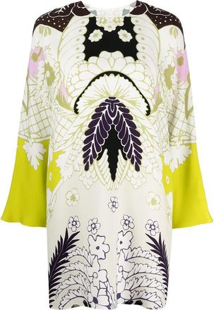 Valentino Garavani Abstract-Print Long-Sleeve Dress