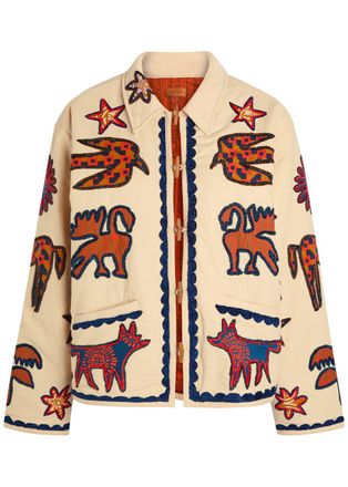 Mother The Loophole Appliqu&eacute; Design Cotton Jacket - Beige - S (UK8-10 / S)