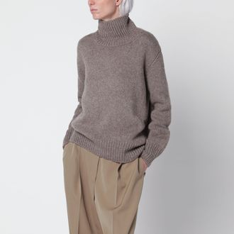 The Row Maglione a collo alto Plira grigio tortora in cashmere