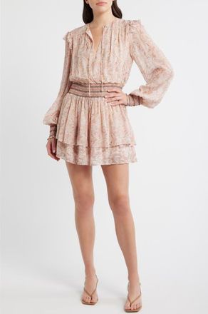 Boss Orange by Hugo Boss Smocked Minidress in Rust Paisley at Nordstrom, Size 18