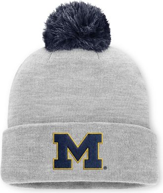 Nike Jordan Mens Michigan Peak Jordan Brand College Cuffed Beanie in Grey | JC1606GMWN-C9K
