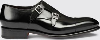 Santoni Monk Strap Santoni in pelle spazzolata