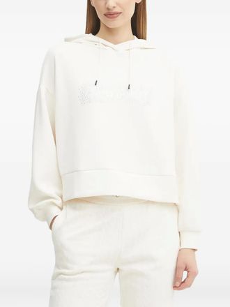 A|X Armani Exchange Hoodie verfraaid met kristallen en lange mouwen - Wit