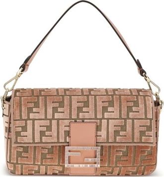 Fendi Baguette Velvet Shoulder Bag