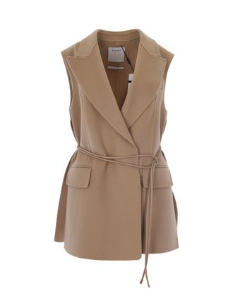 Sportmax Sleeveless Double-Breasted Blazer With Tubular Belt