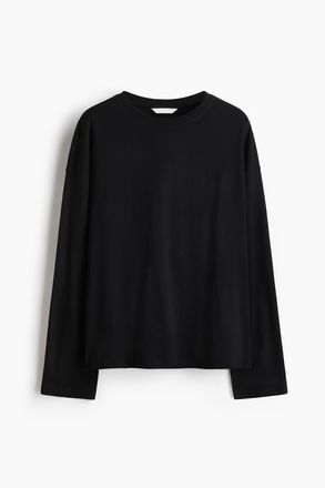 H&M Langarmshirt aus Baumwolle - Schwarz