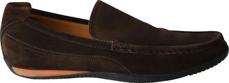 Herm&egrave;s Pre-owned Mens Classic Loafers in Brown Suede - Size UK 6