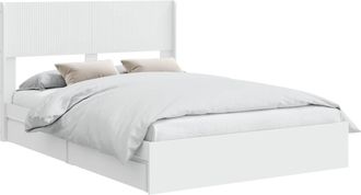 vidaXL Estructura De Cama Con Almacenamiento Y Cabecero Blanco Vidaxl
