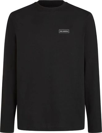 Karl Lagerfeld T-shirt a maniche lunghe con applicazione - Nero