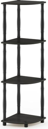Furinno Turn-N-Tube 4-Tier Corner Display Rack Multipurpose Shelving Unit with Classic Tubes, Espresso/Black