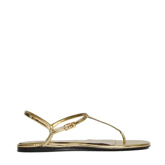 PARIS TEXAS Montecarlo Pleated Metallic Leather Sandals