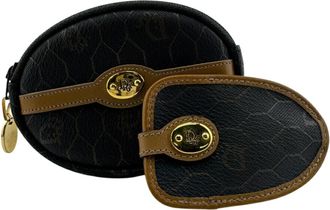 Dior Brown Leather Coin Purse/Coin Case (Pre-Owned)