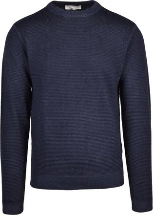 Wool & Co Pullover met ronde hals - Heren - Ronde hals truien - Blauw - M - Wol - Truien & Vesten