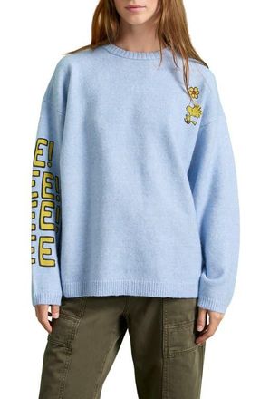 Sanctuary Hee Hee Hee Hee Crewneck Sweater in Blue Powder at Nordstrom, Size X-Small