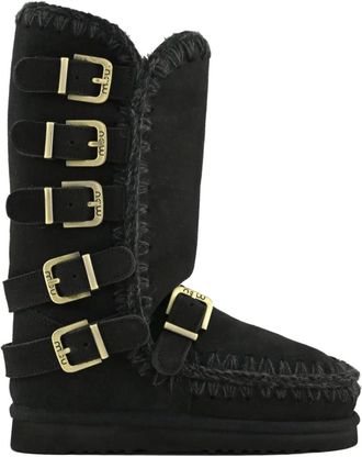 Mou 40mm Eskimo buckle-straps boots - Black