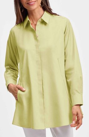 Foxcroft Cici Non-Iron Tunic Blouse in Pistachio at Nordstrom, Size 4