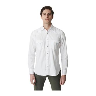 Tintoria Mattei Camicia Manica Lunga - Heren - Casual Overhemden - Wit - L - Overhemden