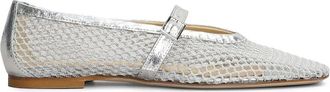 Fabio Rusconi mesh ballet flats - women - Lamb Skin/Fabric/Leather/Fabric/Calf Leather - 36 - Silver