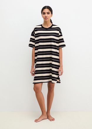 Marc O'Polo Nachthemd MARC OPOLO Mix N Match Cotton, Damen, Gr. XL (46), N-Gr, french oak stripe, Single Jersey, Obermaterial: 100% Baumwolle, bequem kniefrei, Ru