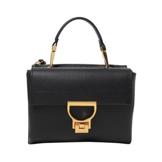 Coccinelle Tassen, Dames, Zwart, ONE Size, Leer, Verfijnde leren tas met handvat en elegante sluiting