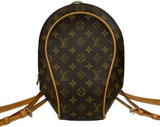 Louis Vuitton Brown Leather Pvc Backpack (Pre-Owned)
