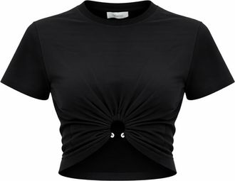 Paco Rabanne Cropped Slim Fit Ruched T-Shirt