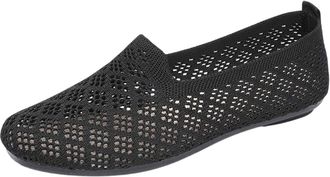 Generic Womens Flat Loafers Lightweight Comfortable Loafers Slip On Round Toe Women Footwear Casual Mesh Breathable Walking Shoes Female Low Top Flat Shoes Bl