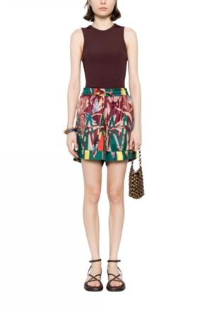 Pierre-Louis Mascia Aloe Shorts In Burgundy Floral