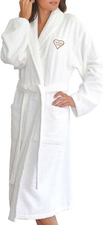 Linum Home Textiles Mèlange I Love You Mom Embroidered White Terry Bathrobe at Nordstrom Rack, Size Large/x-Large