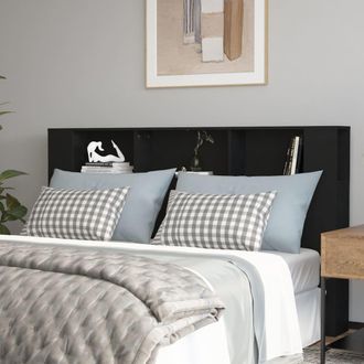 vidaXL Mueble Cabecero Negro 180x18,5x104,5 Cm Vidaxl