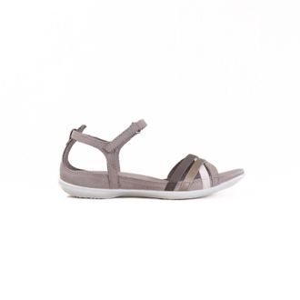 Ecco Womens Flash X-Strap Sandal In Moon Rock/dark Clay/pure Cashmere/ice White