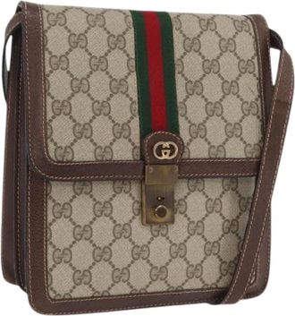 Gucci Pre-owned Cross Body Bags, female, Beige, Size: ONE SIZE Pre-owned Vintage GG Canvas Shoulder Bag