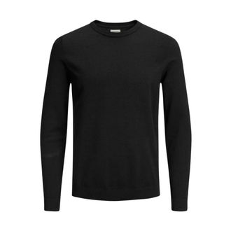 Jack & Jones Rondgebreide trui - Heren - Ronde hals truien - Zwart - M - Katoen - Truien & Vesten