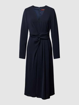 Max Mara Midikleid mit V-Ausschnitt Modell MAMMOLA in Dunkelblau, Gr&ouml;&szlig;e 42