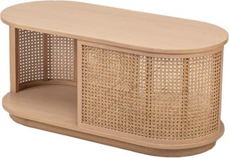 Nordlys Mesa baja en madera y ratan