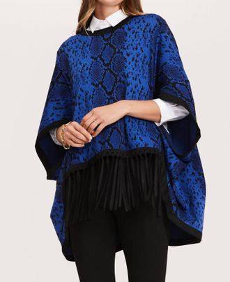 Tyler B&ouml;e Fergie Jacquard Poncho In Blue