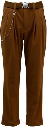 High Cropped Broeken - Dames - Vrijetijds broeken - Bruin - XL - Broeken