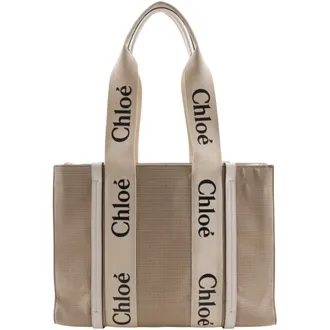 Chlo&eacute; Beige Canvas Tote Bag (Pre-Owned)