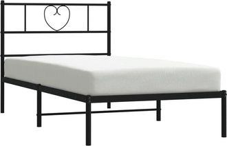 vidaXL Estructura cama sin colchón con cabecero metal negro 100x200 cm Vidaxl