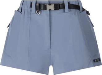Prada Shorts met ceintuur en logopatch - Blauw