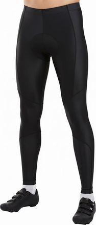 AM BLOC Mens Cycling Tights - Padded, Stretchable, Breathable Full Length Leggings, Colour Black