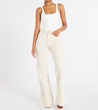 Mille Ashton High Rise Wide Leg Flare Jean In Sand