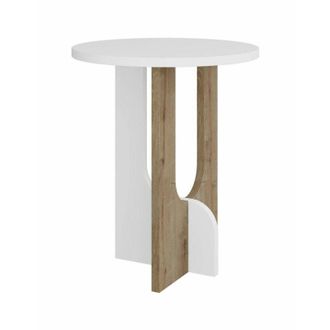 Dmora Mesa De Caf&eacute; Dpa, Mesa De Centro Baja, Revistero Para Sof&aacute;, Estante De La Sala De Estar, 40x40h47 Cm, Blanco Y Roble - Dmora